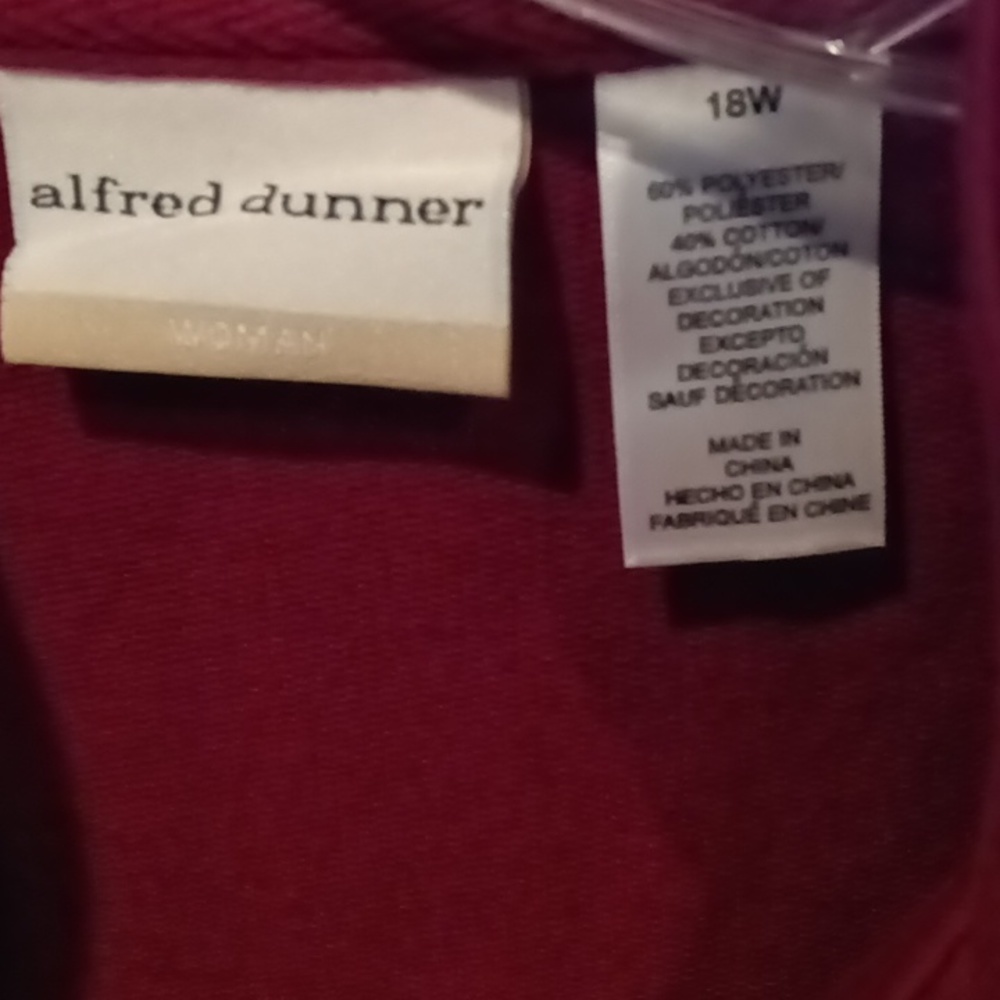 FINAL PRICE NWT alfred dunner burgundy l/s studded light jacket 18W